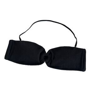 J.Crew Bandeau Black Scrunchie Bikini Top with O-ring Women’s Swimwear Size XXL